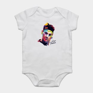 Roger Federer Pop Art Portrait Baby Bodysuit